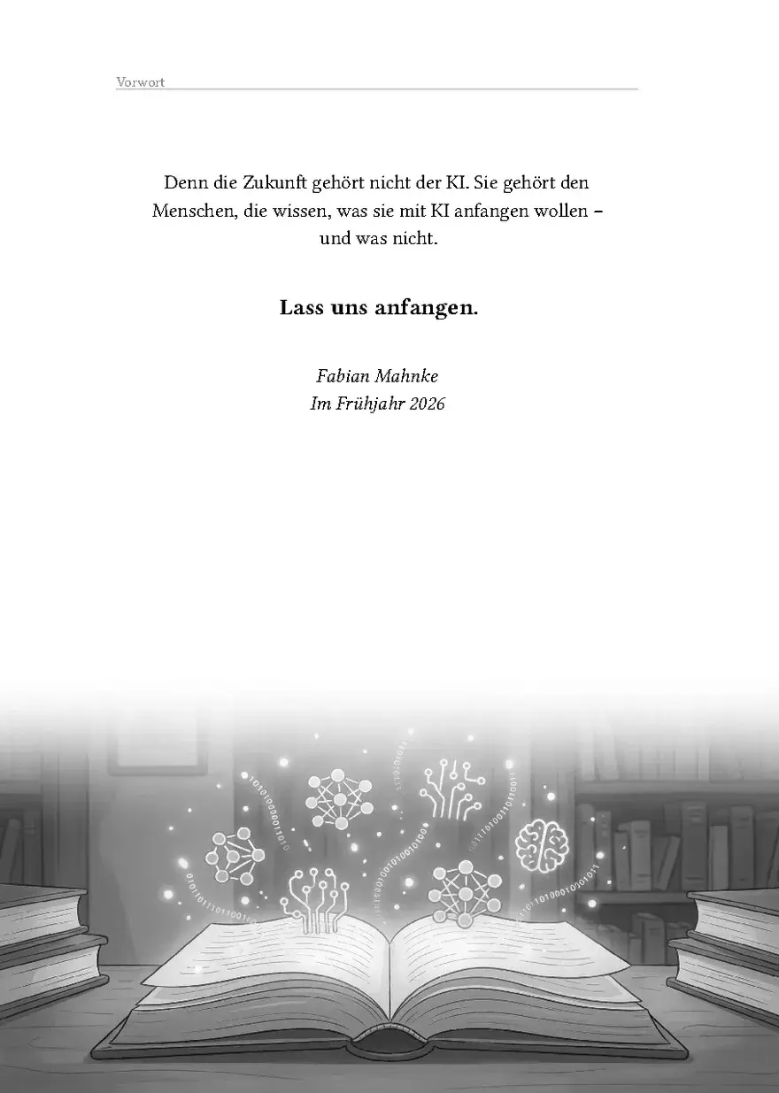 Leseprobe Seite: Schluss des Vorworts mit Illustration