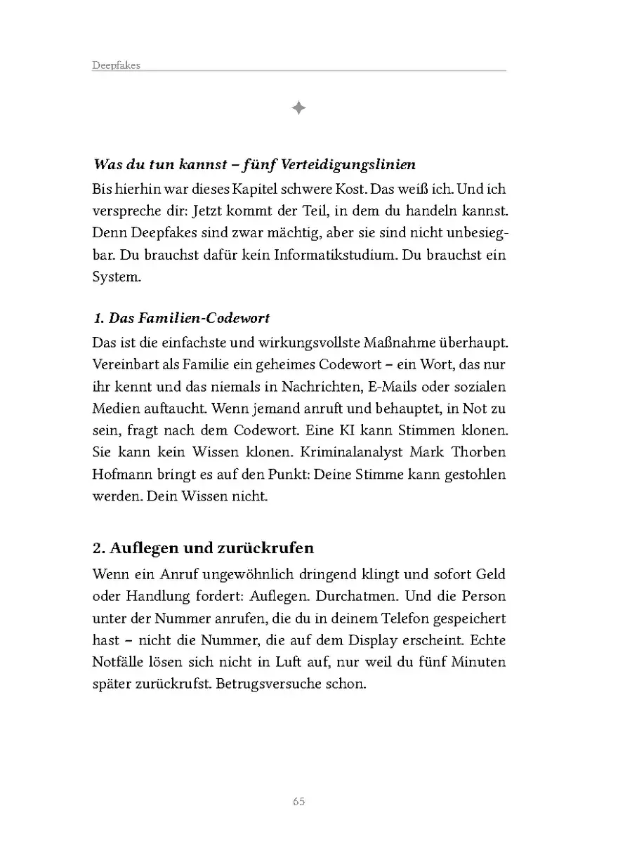 Leseprobe Seite: Was du tun kannst – fünf Verteidigungslinien